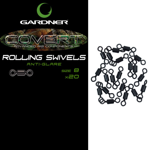 GARDNER COVERT ROLLING SWIVELS SIZE 8 ANTI GLARE - Click Image to Close