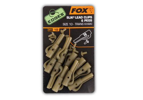 FOX EDGES SLIK LEAD CLIP & PEGS SIZE 10 - Click Image to Close